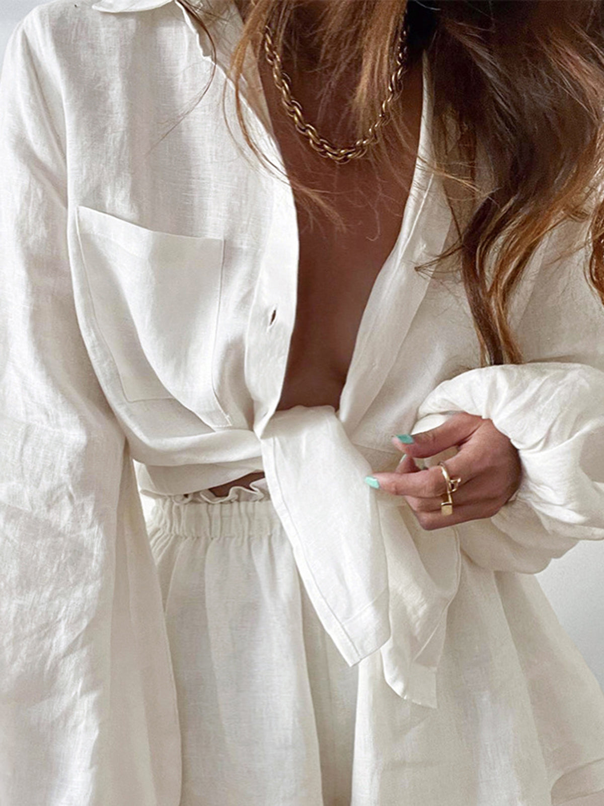 Set de pantaloni scurți cu două piese, căptușiți dublu