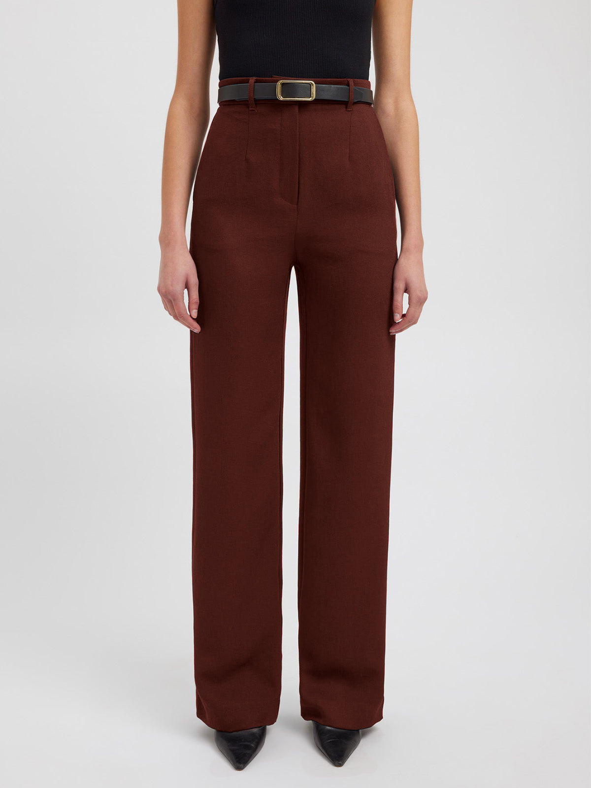 Spodnie Proste Business Casual z Kieszeniami