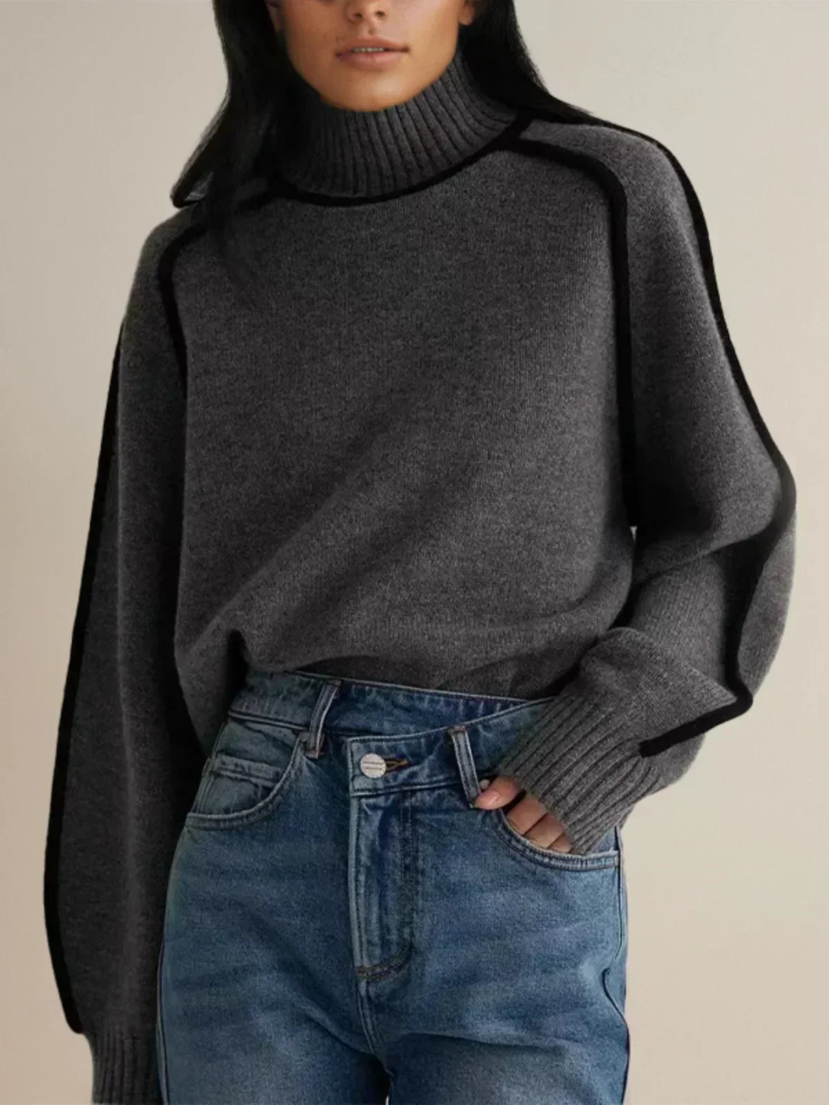 Kornelia | Elegancki sweter z golfem