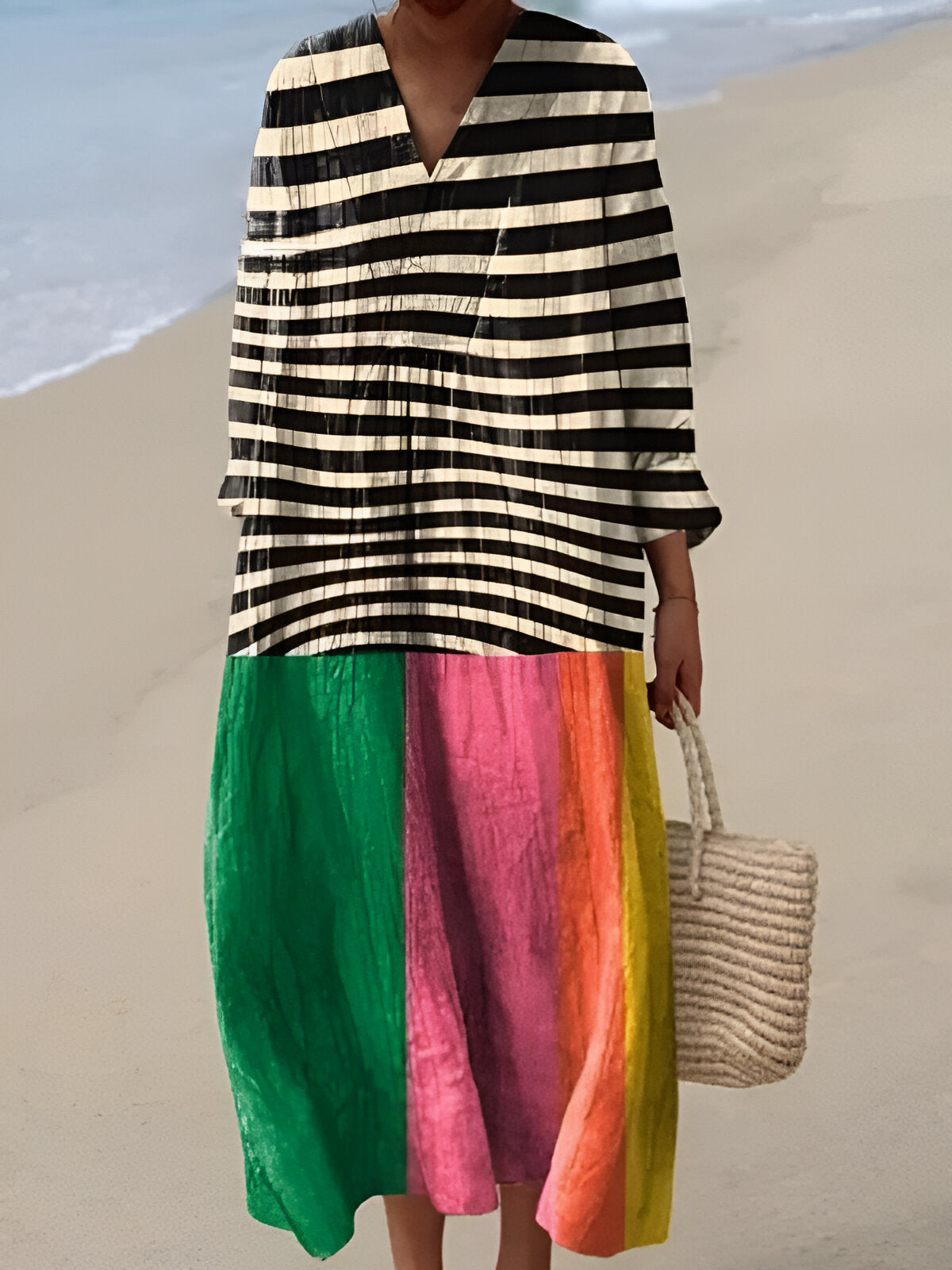 Lyda™ | Elegancka sukienka w geometryczne wzory