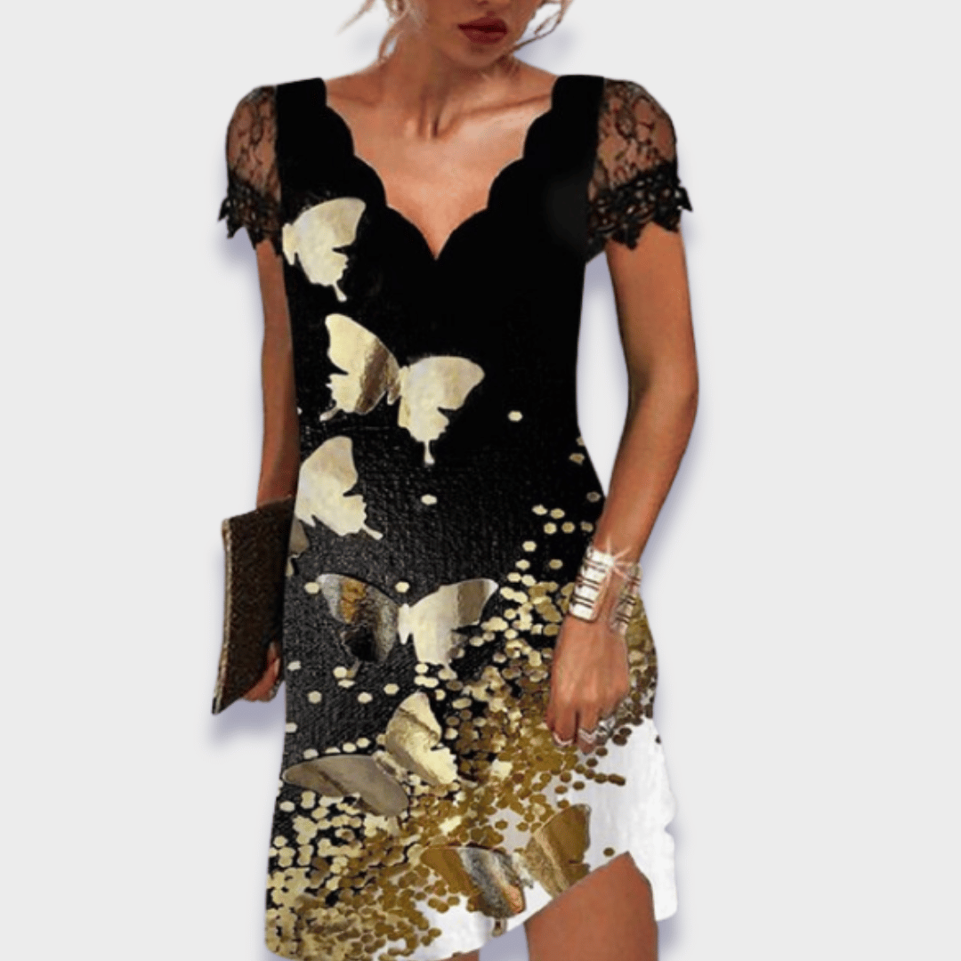 Martine – Sukienka | Damska | Koronkowe detale, wycięcia, luźny fason | Styl na specjalne okazje | IVY&CO