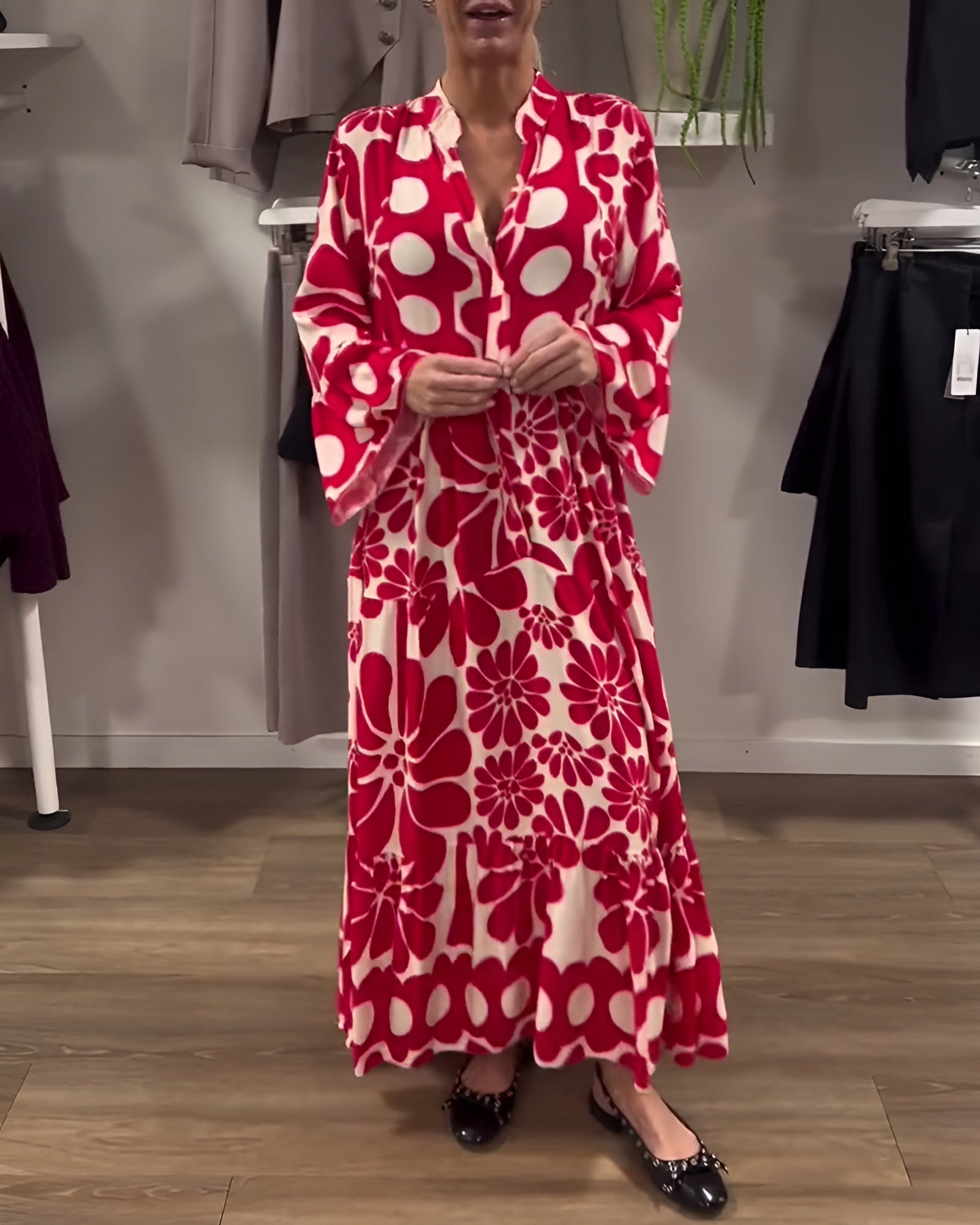 Marielle – Sukienka maxi | Damska | Kwiatowy wzór, długi i luźny krój | Swobodna sylwetka | Letni, kobiecy look | IVY&CO