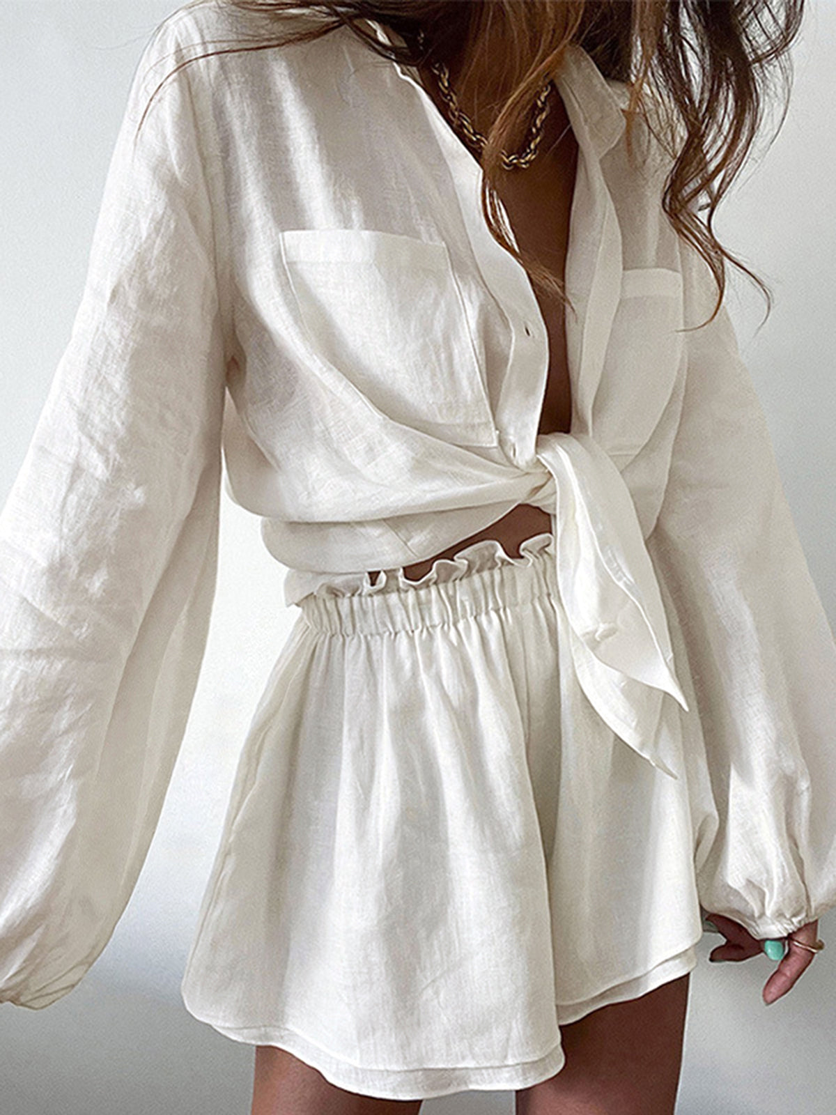 Set de pantaloni scurți cu două piese, căptușiți dublu