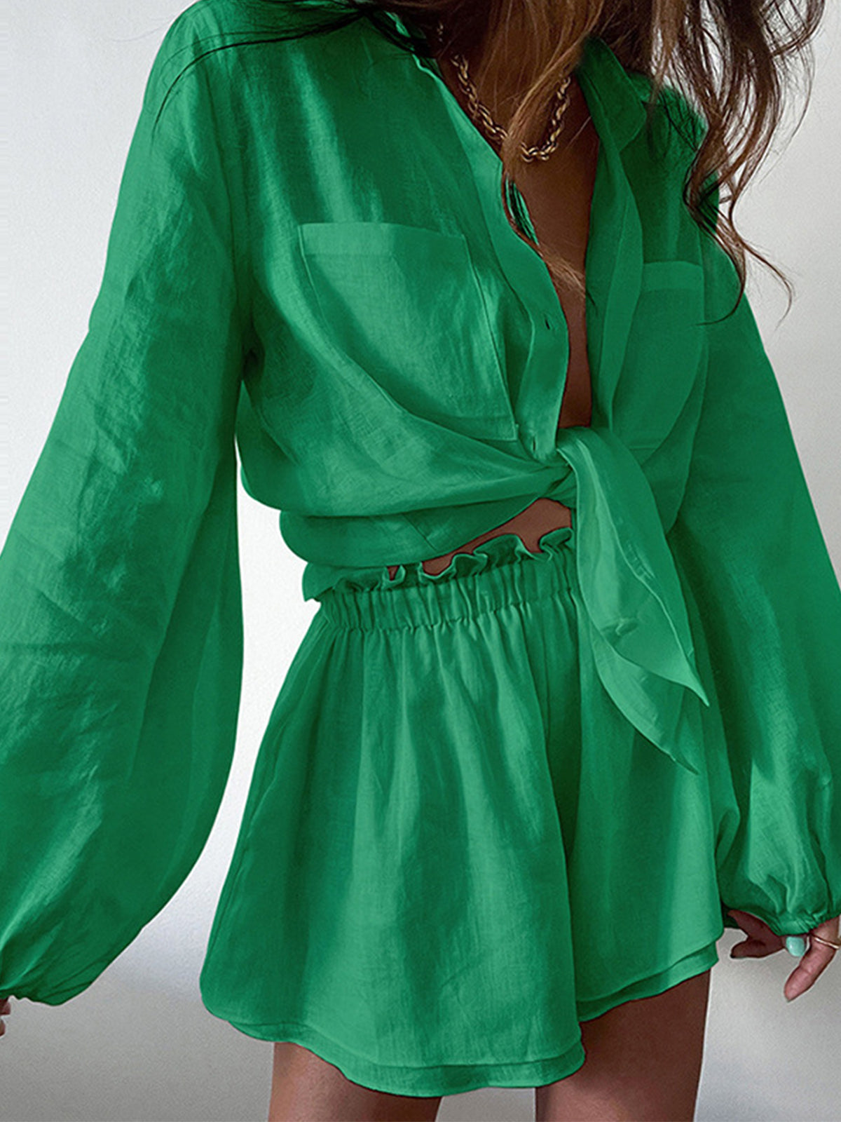 Set de pantaloni scurți cu două piese, căptușiți dublu