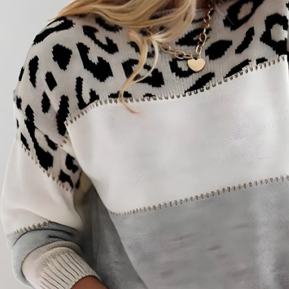 Ewelina | Sweter w wzór lamparta