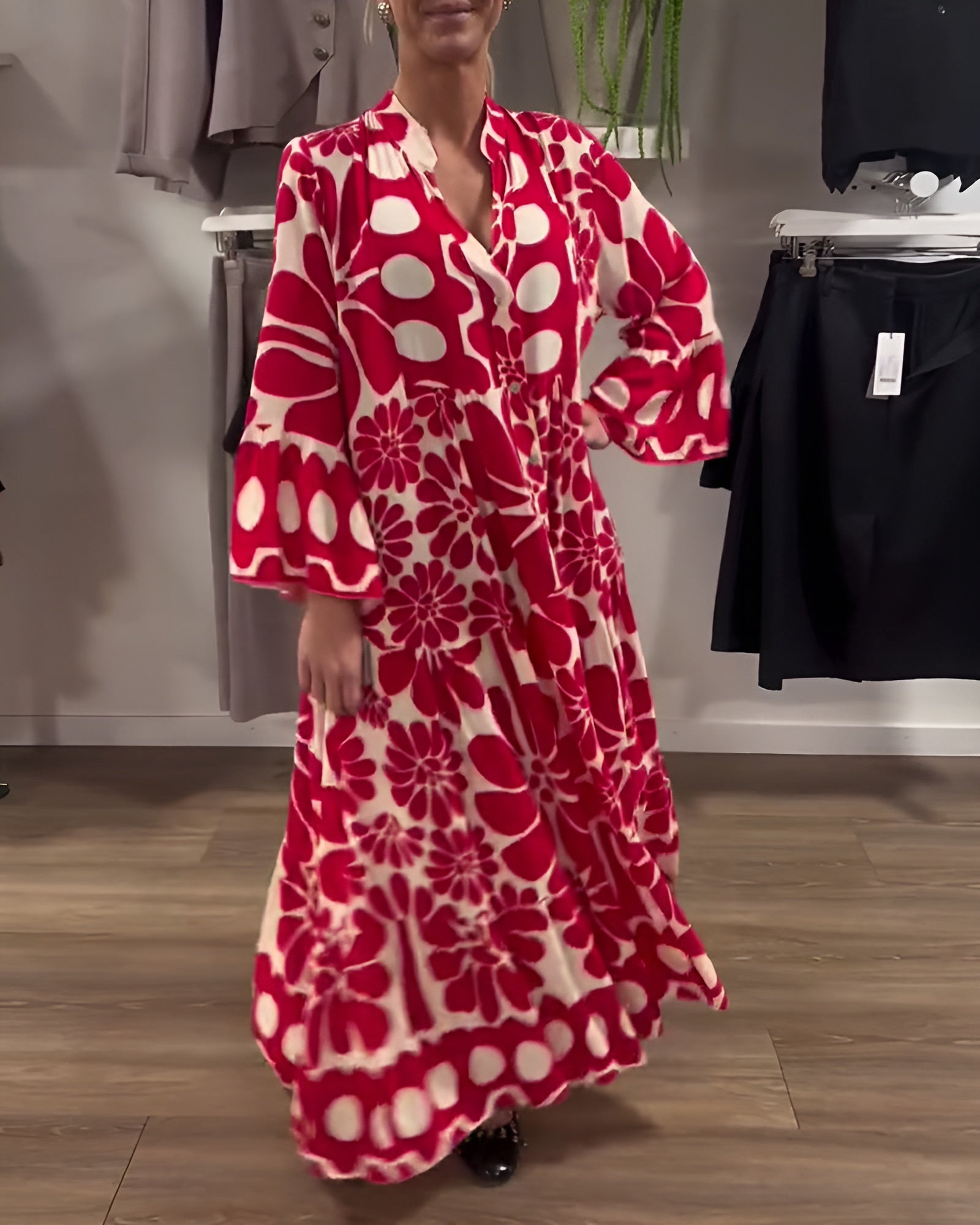 Marielle – Sukienka maxi | Damska | Kwiatowy wzór, długi i luźny krój | Swobodna sylwetka | Letni, kobiecy look | IVY&CO